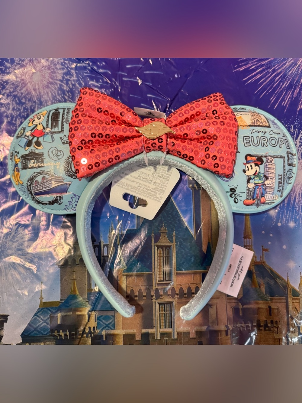 DCL Disney Cruise Line Mickey & Minnie Mouse Europe Ears Headband New
